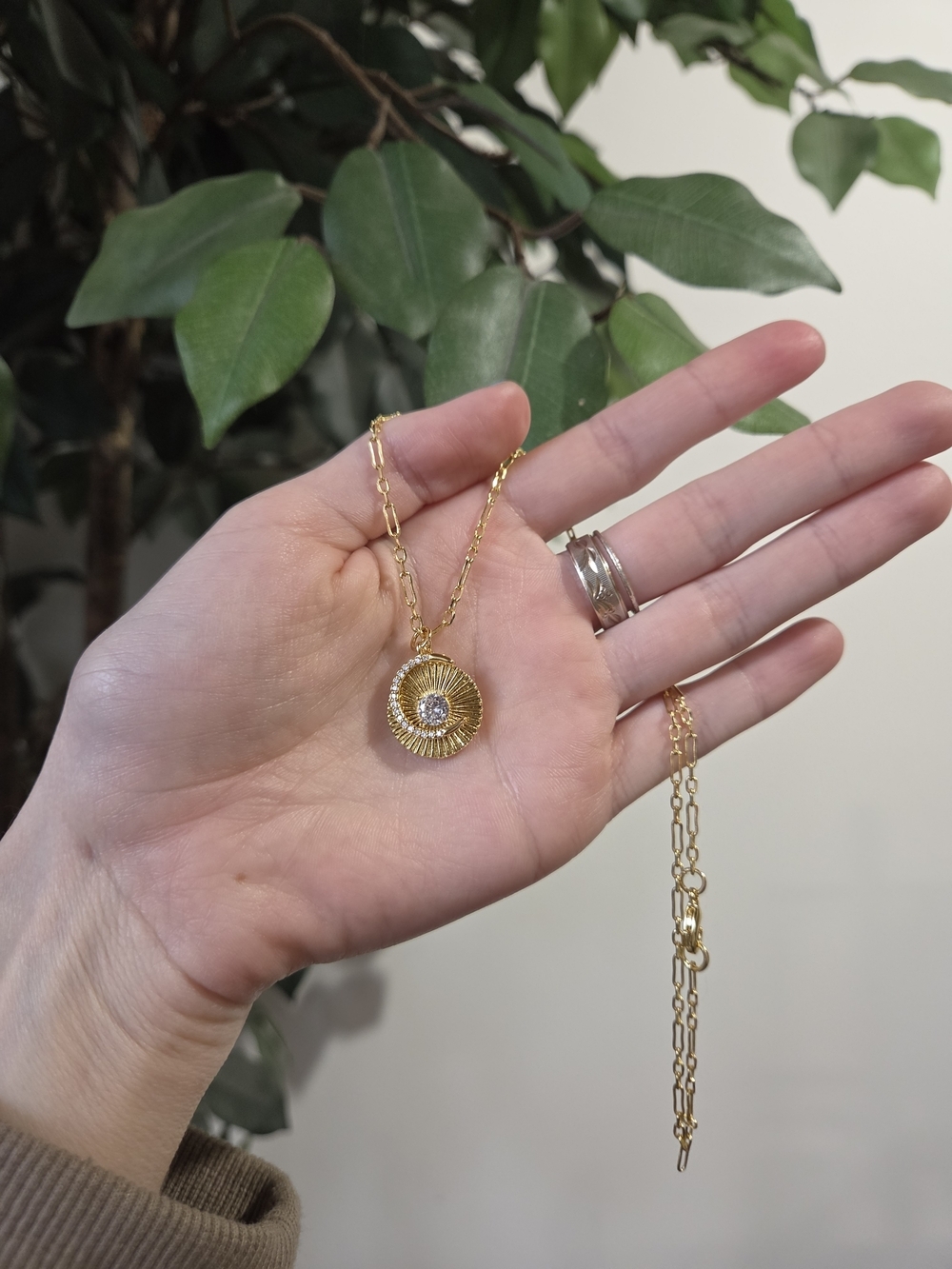 18k Gold Celestial Charm Necklace